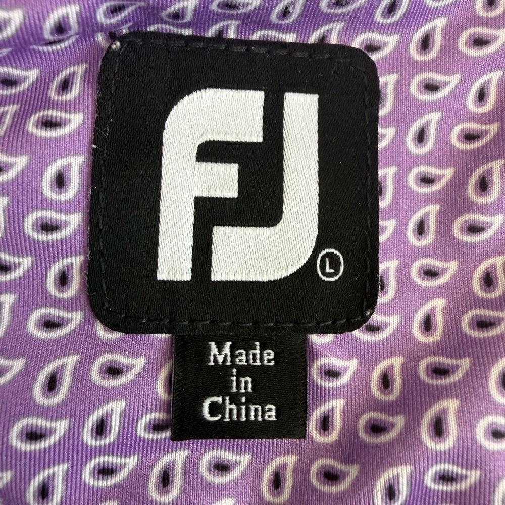 Foot Joy Men’s Purple Paisley Golf Polo Shirt. Size Large - Picture 7 of 8